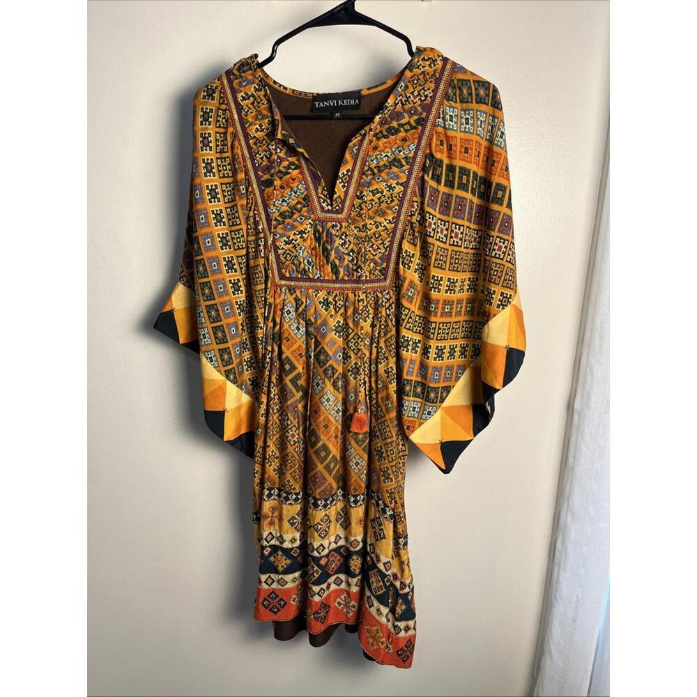 Anthropologie Tanvi Kedia Embellished Tassel Sumana Dress Size XS - Picture 1 of 10